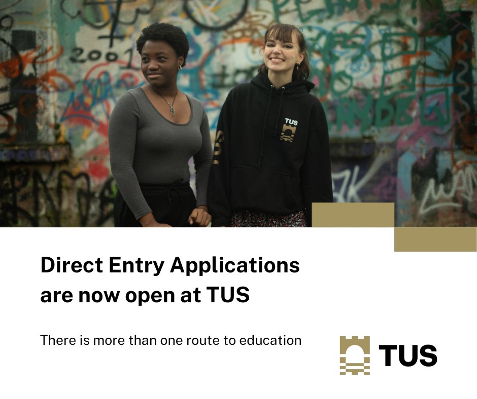 TUS_ie's tweet image. Did you know there is more than one route to university? Here at TUS, we offer a number of level 7 and 6 programmes through direct entry. Check them out today 👉 tus.ie/study-with-us/…

#DirectEntry #WeAreTUS