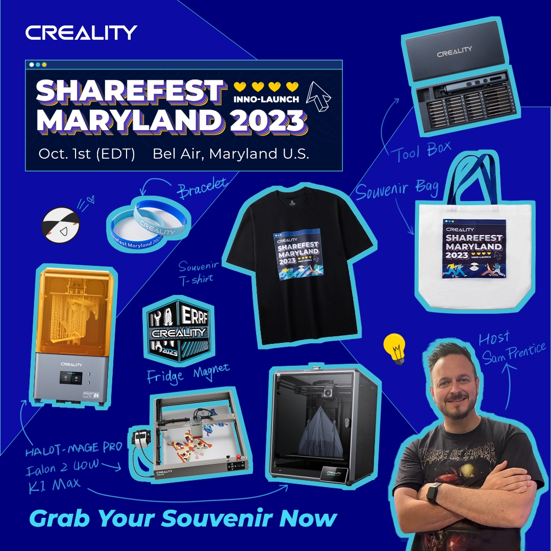 Creality3dP's tweet image. Celebrate the Future of Creation: Join Us at Creality&apos;s 3D Print Party!
Come and meet Creality Team and @SamPrentice 
Time: 4pm-7pm (EDT) Oct 1st, 2023
Registration：creality.com/pages/share-fe…
#ShareFest #party #errf #maryland #creality #3dparty #3d