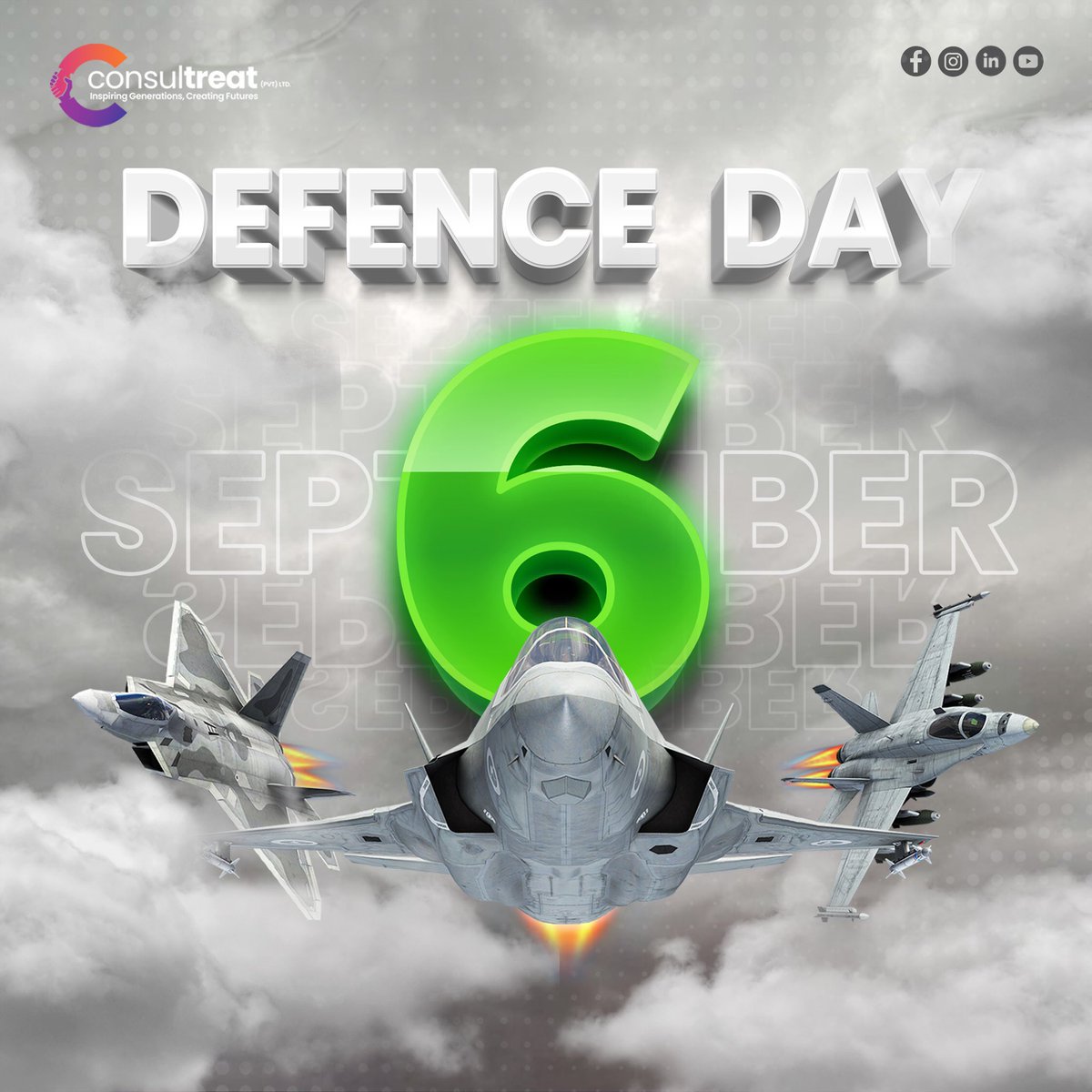 consultreat's tweet photo. Saluting the brave hearts who stand guard, unwavering in their commitment to protect our beloved Pakistan 🇵🇰 On this Defence Day, we honor their sacrifices and salute their unwavering patriotism.

#DefenceDay #PakistanZindabad #pakistani https://t.co/WagZAQJeOQ