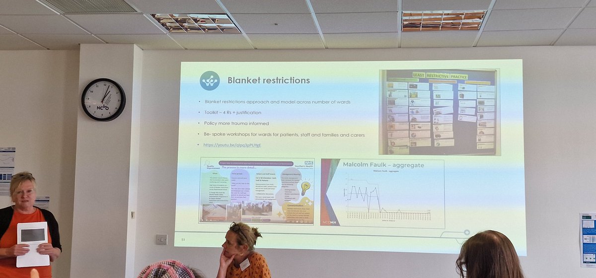 NCCMentalHealth's tweet photo. Next up we have @HeatherStacey7 &amp; Liz James who speak about the  #reducingrestrictivepractice work happening in Southern Health @Southern_NHSFT as part of #MHSIP. #communityofpractice #RRP https://t.co/vZZLkhjqx0
