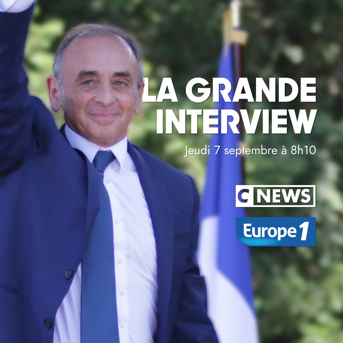 ZemmourEric's tweet photo. 📺 Je vous donne rendez-vous demain, à 8h10 sur Europe 1 et CNEWS pour la matinale de @SoMabrouk.

Je compte sur vous.

#LaGrandeITW https://t.co/XjFFB0pNDt