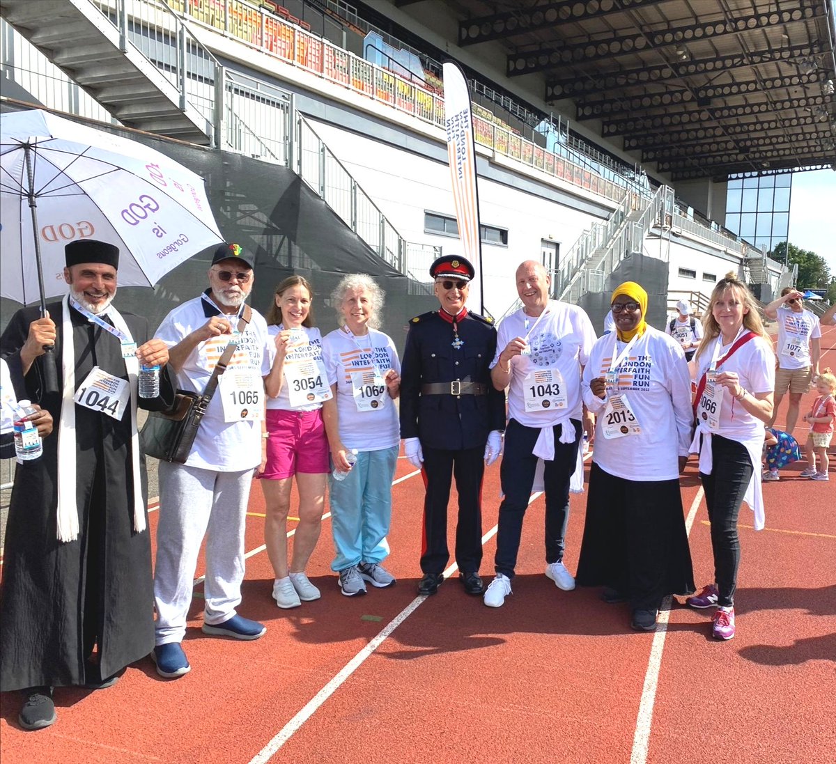 FaithsNetwork's tweet photo. AFN Running Team feeling proud with their 1K medals 🏅🏅 &amp; proud to meet David Dangoor, CBE, Chair of the Council on Faith, Lord Lieutenant's Office London🙏 #letsruntogetger
@faithbelieforum @maccabi GB @AhmadiyyaUK @IFNetUK @princess_okes https://t.co/Bv7glQl8U9