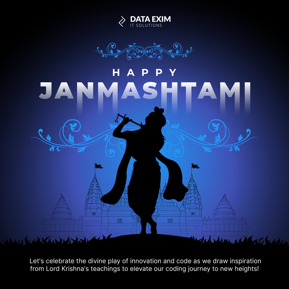 On this auspicious occasion of #Janmashtami, may Lord Krishna's teachings inspire you to overcome challenges and find inner peace. Wishing you a joyful and blessed #celebration ! #HappyJanmashtami from #DataEximIT!