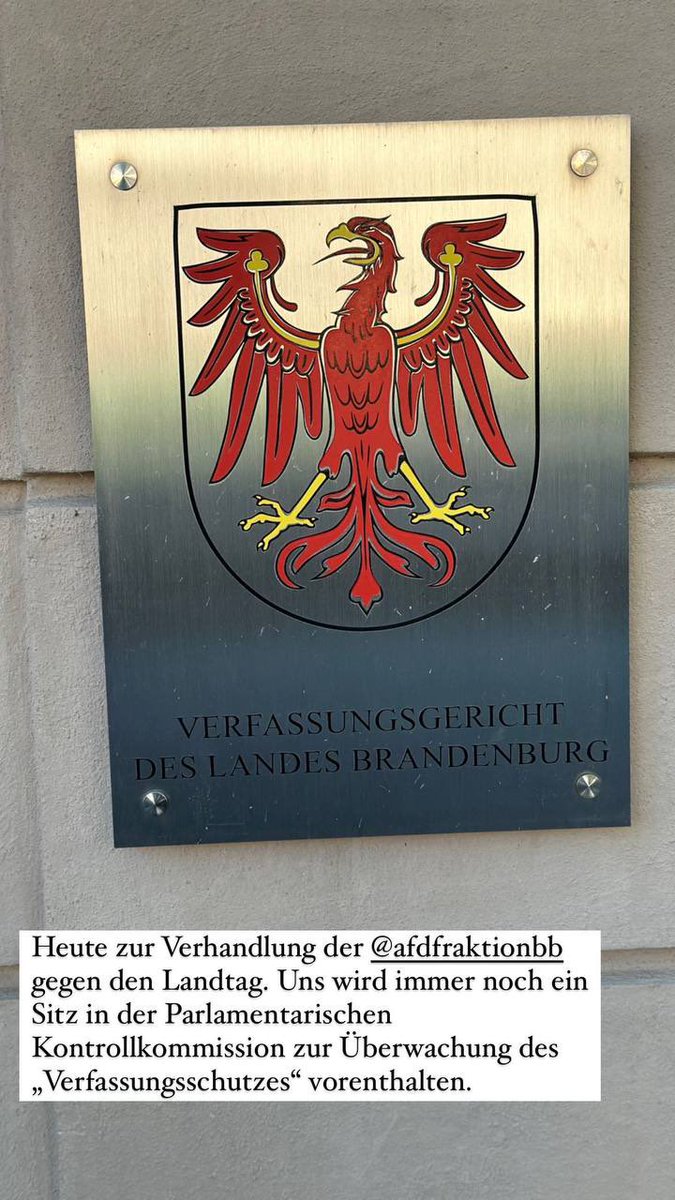 Uns wird immer noch ein Sitz in der Parlamentarischen Kontrollkommission zur Überwachung des #Verfassungsschutz |es vorenthalten! 
#Brandenburg