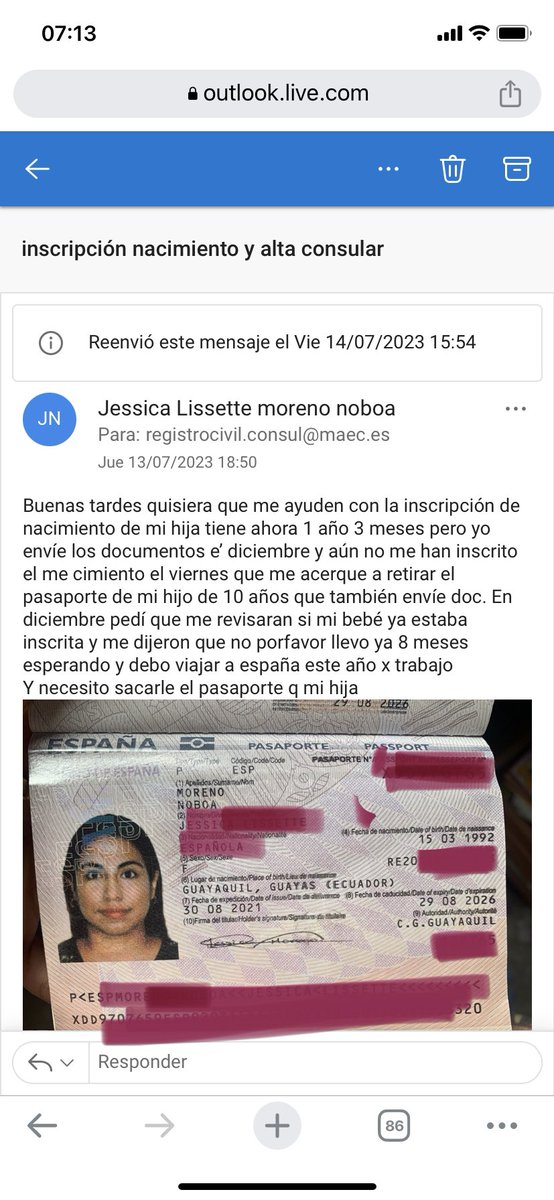 JessyLiss1's tweet photo. @chucri13 @PRG_GARDEN @ConEspGuayaquil Así yo envíe y me respondieron al día siguiente de madrugada tipo 2-3 am pero el mensaje estaba en spam https://t.co/mHac5zRavv