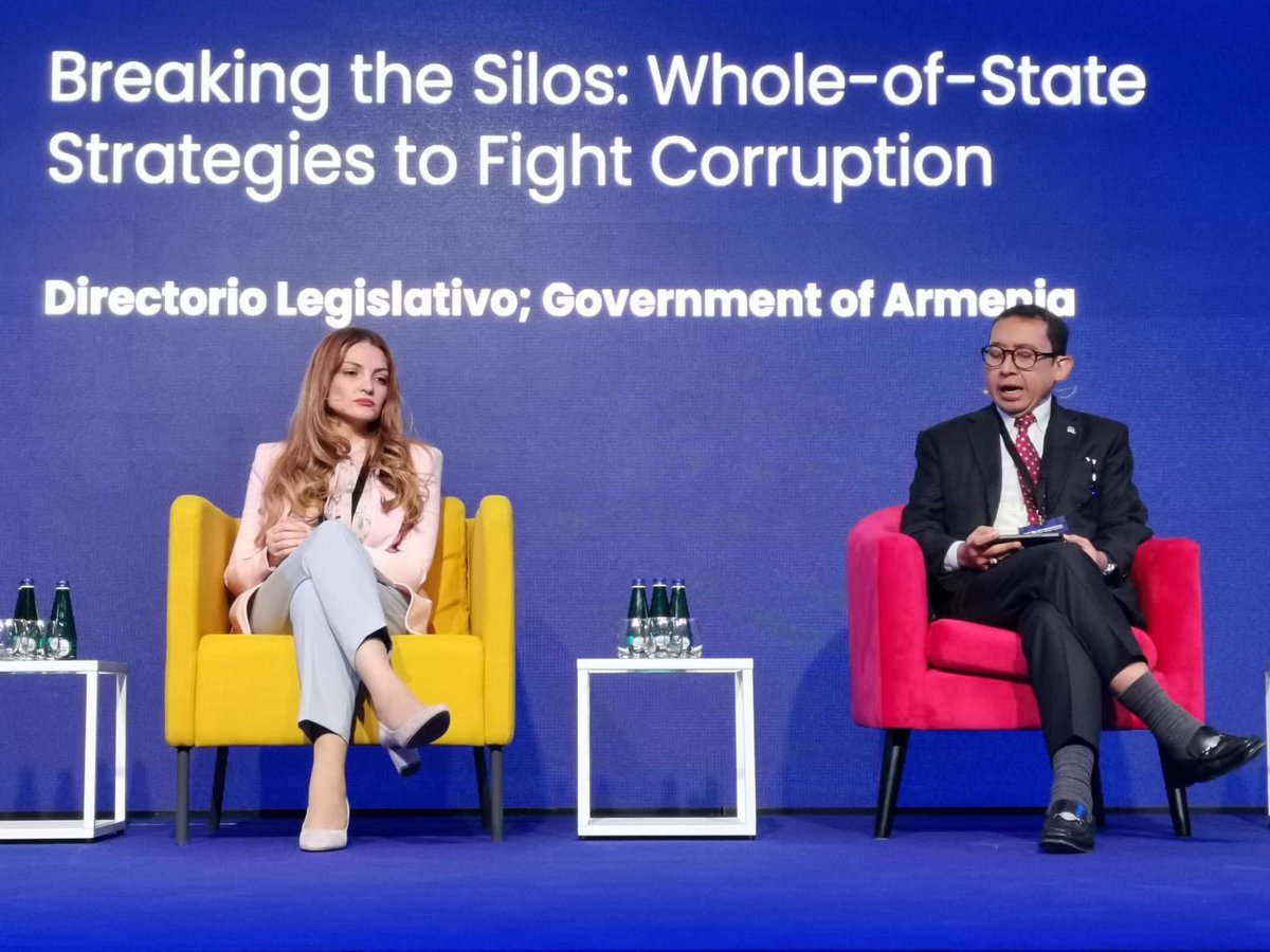 WFD_Democracy's tweet photo. In a fishbowl discussion hosted by the @armgov &amp; @DireLegislativo, Indonesian MP @fadlizon highlights the importance of tackling corruption through regional &amp; global cooperation (e.g., through @SEAPAC_eng @GOPAC_Eng) and urgency of asset recovery legislation. #OGPEstonia https://t.co/Bv46eAgRXb