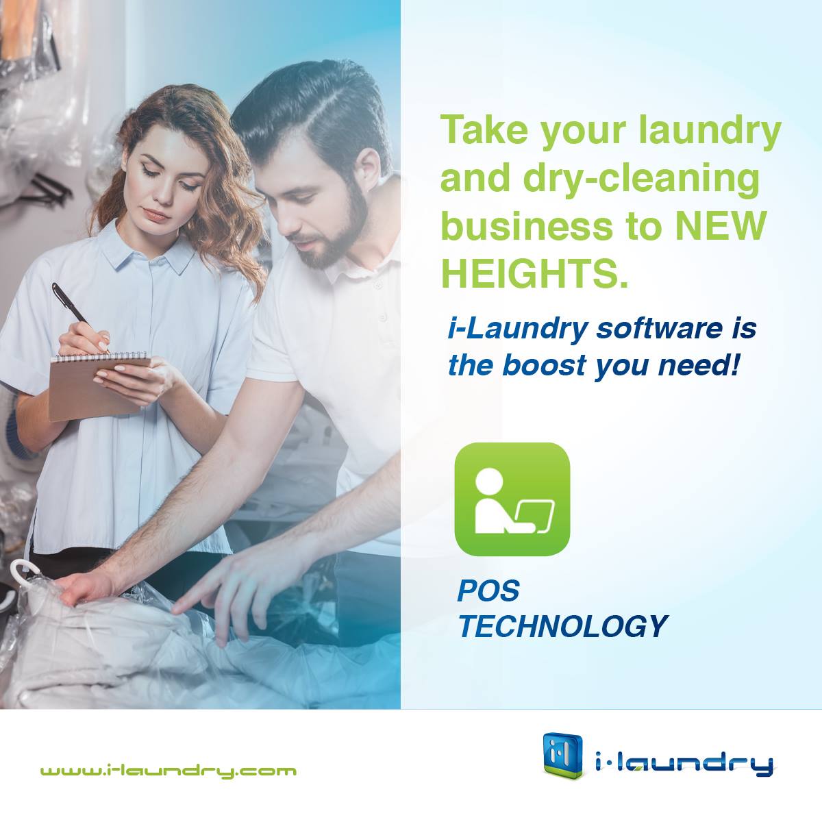 Running your laundry and dry-cleaning business just got easier! Get the revolutionary POS software that yields optimal results. i-laundry.com #POSTechnology #Software#DryCleaning