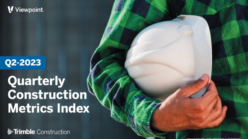kimberkrautter's tweet photo. Trimble Viewpoint's Q2 2023 Construction Metrics Index is fresh off the press! How is the construction industry doing compared to last year? You'll have to read the Index to find out! https://t.co/bT8XFZE4U3 https://t.co/q2fjWYRG5f