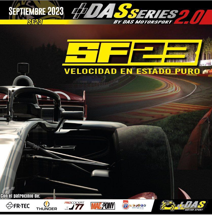 🚨𝘽𝙍𝙀𝘼𝙆𝙄𝙉𝙂🚨

Estamos de vuelta 😜 Mañana empiezan las DAS Series, y qué mejor que esta serie de 5 carreras a los mandos del SF23.

✏️ 10 salas, 150 pilotos. ¿Qué más se puede pedir?

#beDAS