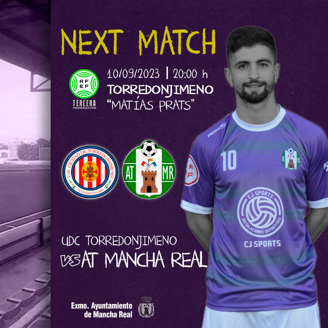 ⚽️ 🄿🄰🅁🅃🄸🄳🄾 🄳🄴 🄻🄸🄶🄰

💥 Jornada 1

📅 10 de septiembre

⌚ 20.00 H

📺 udctorredonjimeno.webdirecto.com

🆚️ <a href="/UDCTOFICIAL/">UDC Torredonjimeno</a>

🏟 Matías Prats

📍Torredonjimeno

#HacernosGrandes ☝🏻💪🏻

#SomosManchaReal 💚💜

#YoSoyVerde 🦾