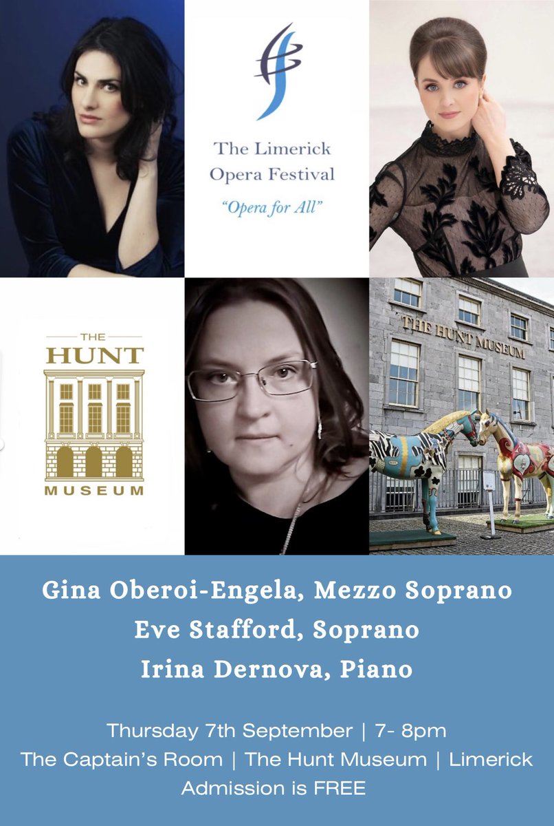 C o n c e r t  T i m e 🎶
Looking forward to my first appearance with the <a href="/OperaLimerick/">The Limerick Opera Festival</a>
📍The Captain’s Room <a href="/huntmuseum/">The Hunt Museum</a> 
🗓️ Thursday 7th September 
🕖 7 - 8pm
🎫 Admission is FREE
#limerickoperafestival #limericksoprano #thehuntmuseum #ilovelimerick #limerickandproud