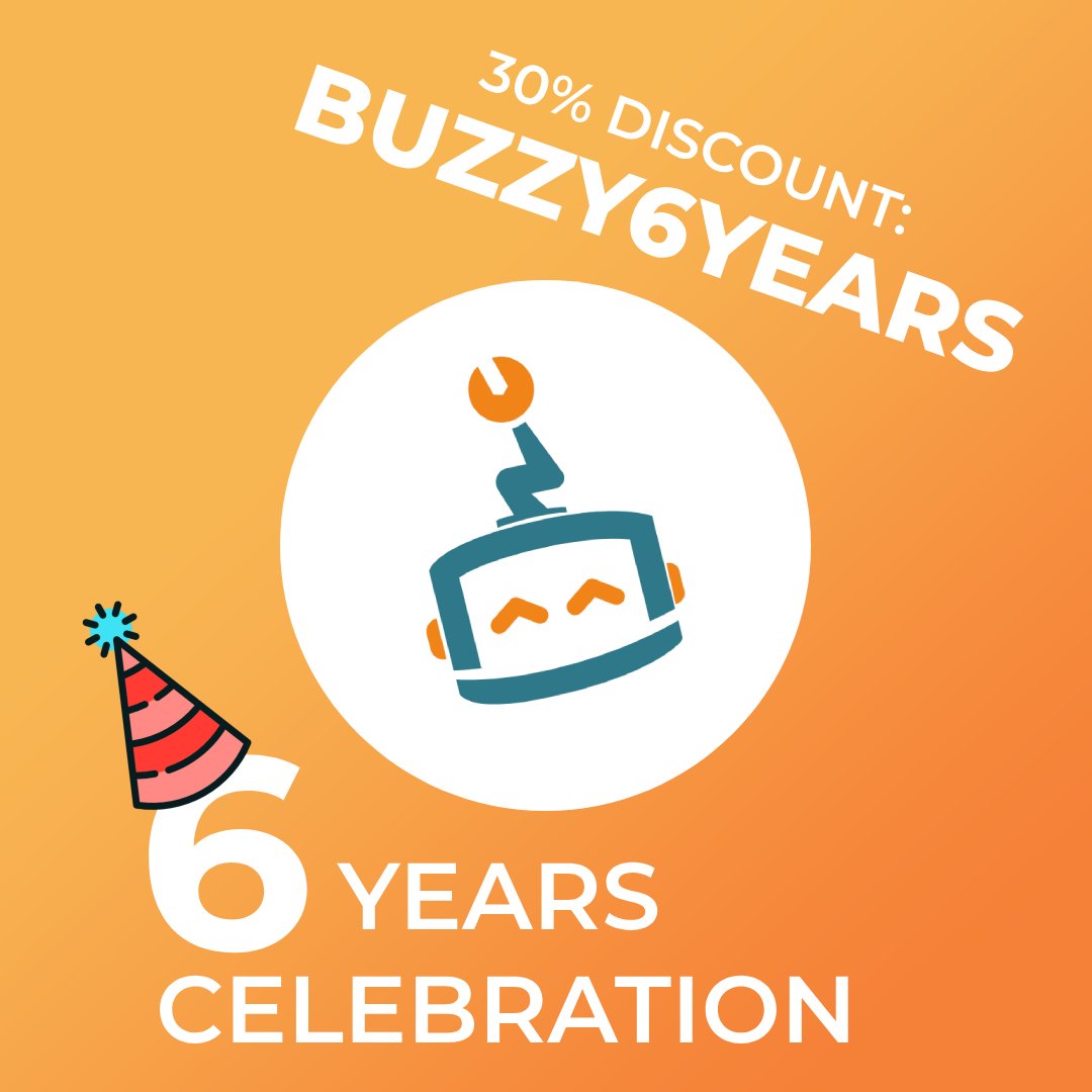 buttonizer's tweet image. Six years ago, Buttonizer began as a WordPress plugin! 🥳 Today, we're available on many other platforms, such as #Wix , #Shopify &amp;amp; custom sites! Thanks to all our users for your continuous support 🚀 

Use discount code BUZZY6YEARS to get 30% off on all our plans 🎉