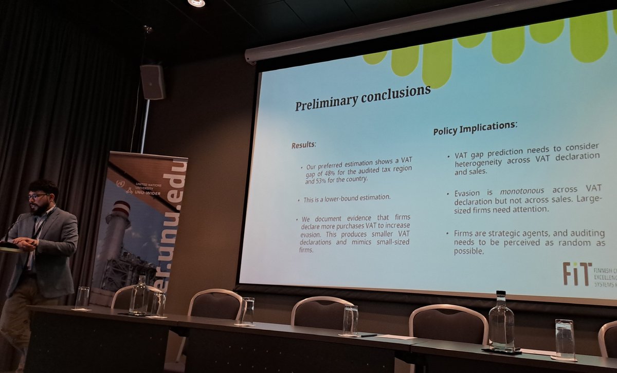 Coe_FIT's tweet image. FIT research on VAT gaps in Tanzania being presented @UNUWIDER conference #Rev4Dev

@SebaCastilloRa @PirttilaJukka

wider.unu.edu/event/revving-…