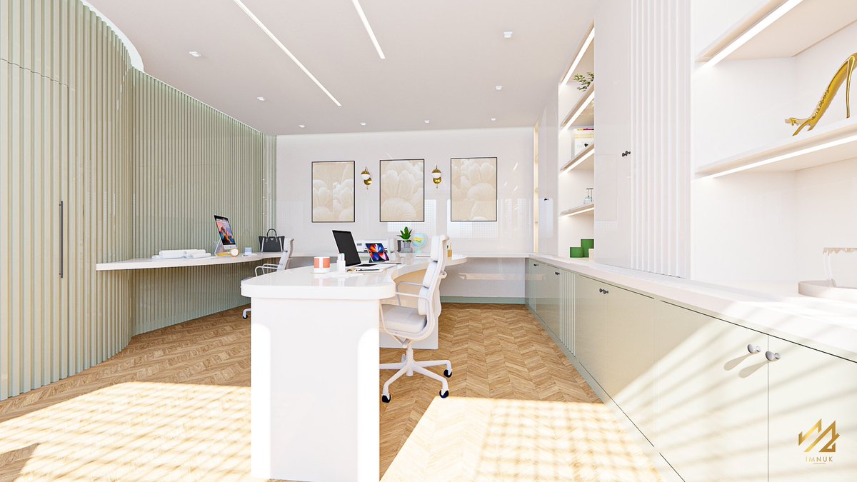 ImnukDesignSt's tweet photo. Our attention to detail extends to every corner of the office. Sleek wood herringbone floors that exude elegance and comfort were utilised which provided the perfect balance between sophistication and warmth. https://t.co/QpudPKkzq5