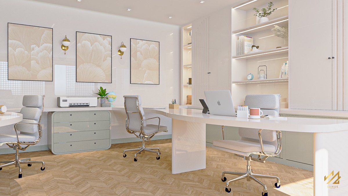 ImnukDesignSt's tweet photo. Our attention to detail extends to every corner of the office. Sleek wood herringbone floors that exude elegance and comfort were utilised which provided the perfect balance between sophistication and warmth. https://t.co/QpudPKkzq5