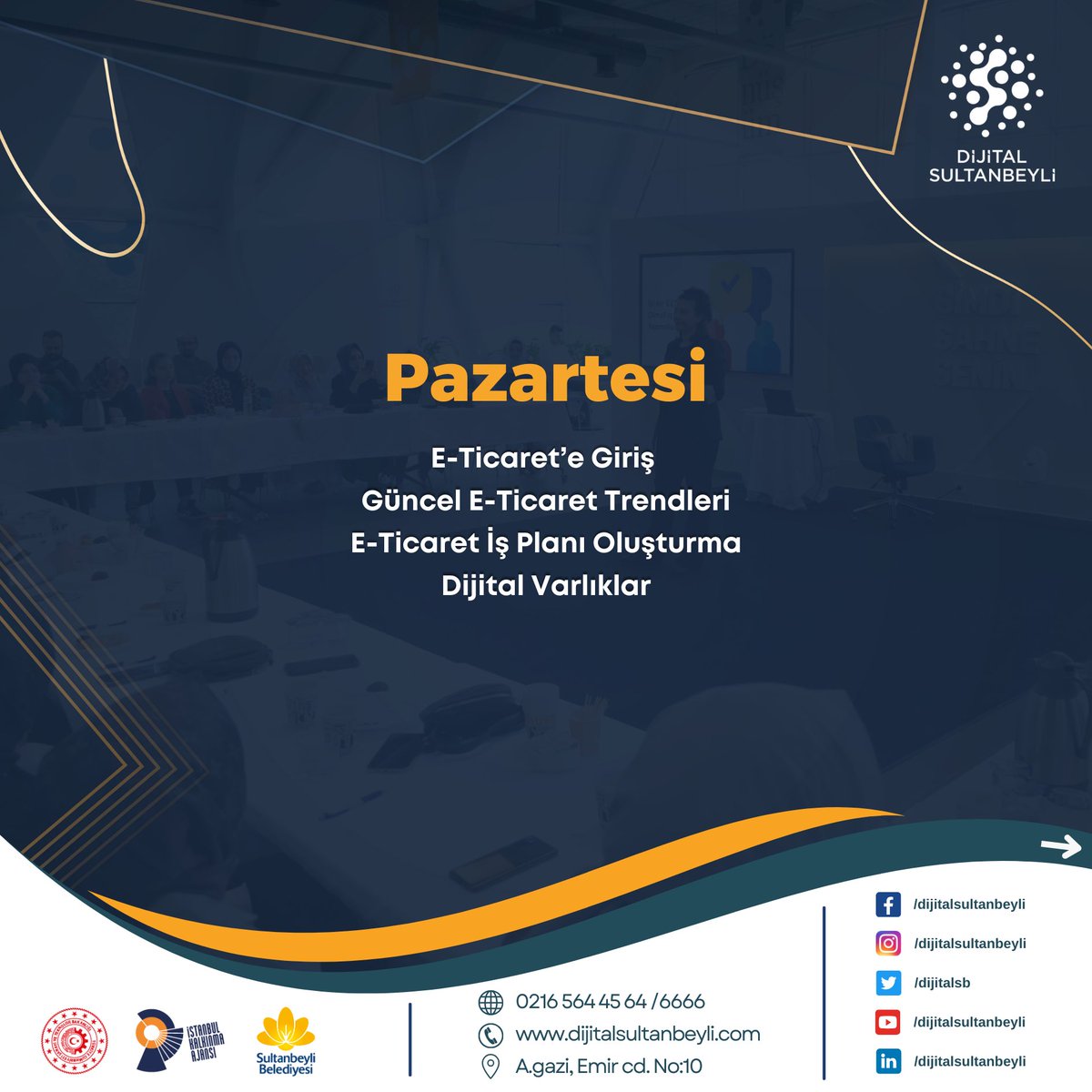 dijitalsb's tweet photo. Yoğun ilgi ve talep üzerine yeniden düzenlenecek olan "E-Ticaret ve Dijital Pazarlama Eğitimine" başvurunuzu https://t.co/YN1aIFgCGN adresinden yapabilirsiniz. https://t.co/DFpFsGLLBB