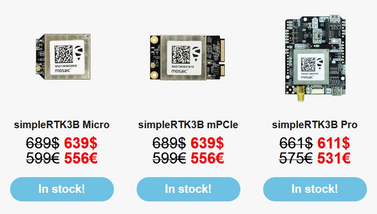 ardusimple's tweet photo. Our triple-band family is growing!
See new #simpleRTK3B products with Septentrio module inside with Back to School Discounts:
✔Micro https://t.co/HrdhUFFneB
✔mPCIe https://t.co/ySORU6NWUe
✔Pro https://t.co/40m9guPy0T
Valid until 10/09/2023
#ardusimple #RTK #gnss #gnssrtk https://t.co/JyGqQSlFeZ