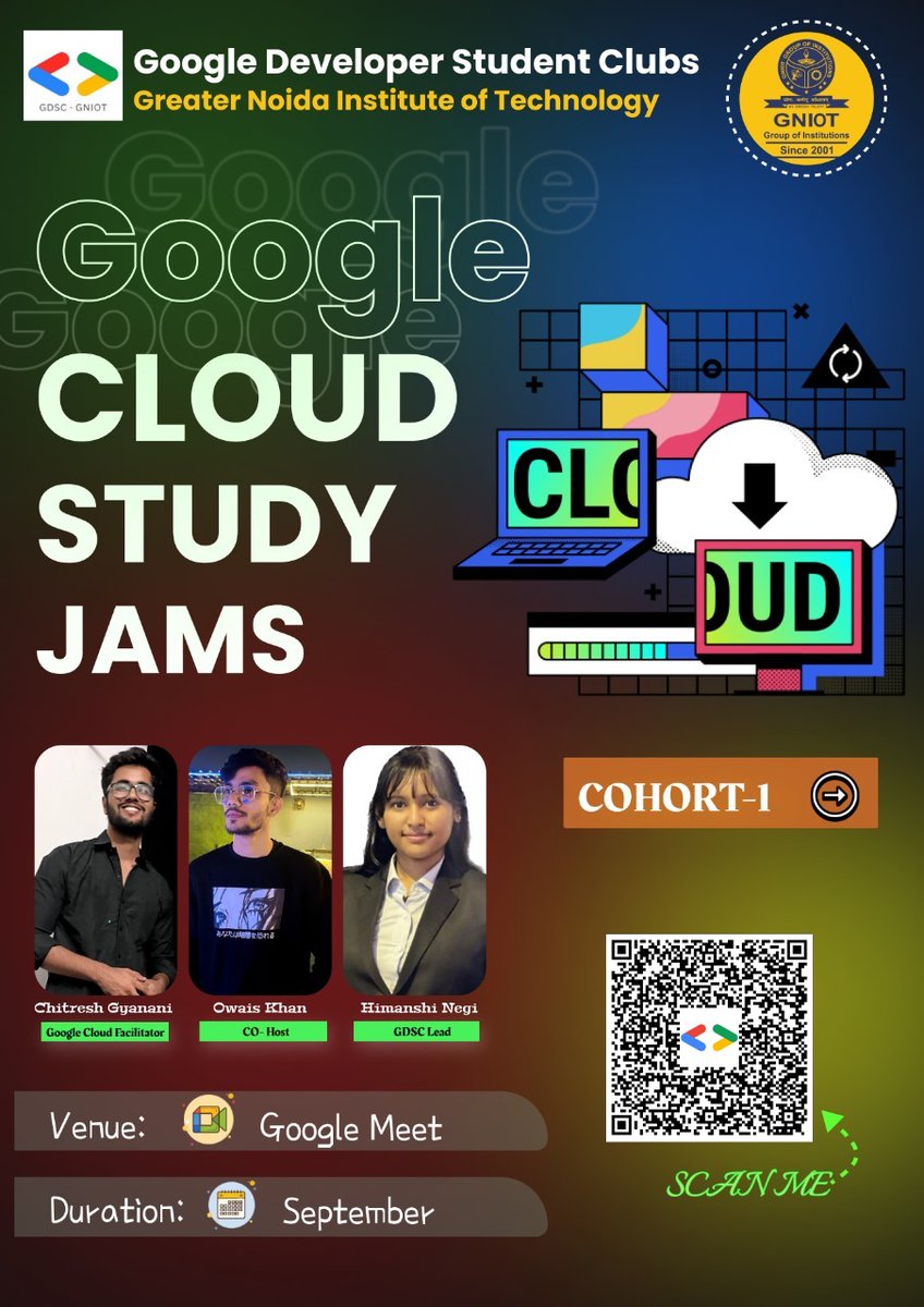 Gdsc_gniot's tweet photo. RSVP:https://t.co/u0evPorPvf
Explore Generative AI 🤖 and Boost Your Google Cloud Skills ☁️!

Join us for a day of tech transformation! Dive into the world of Generative AI and elevate your Google Cloud expertise. 
#GDSCGNIOT #developerstudentclubs https://t.co/SlzKiTQwhG