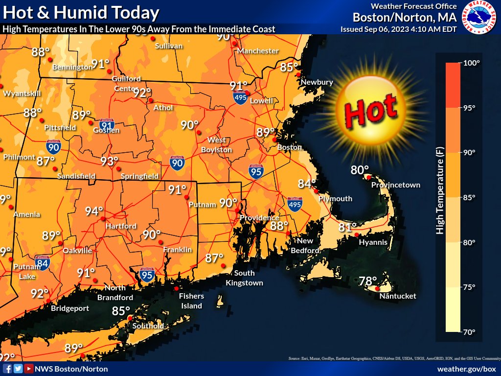 [Hot & Humid Today] Plenty of sunshine today will send high temps into ...