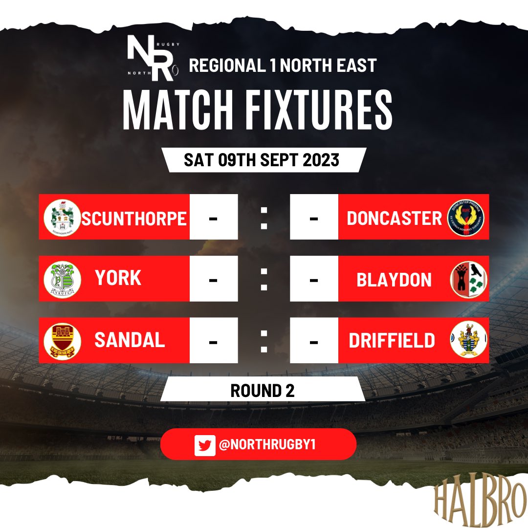 NORTHRUGBY1's tweet photo. Round 2️⃣ fixtures 

What game will you be watching?

Will there be any upsets?

#northrugby https://t.co/p08iApSM1u