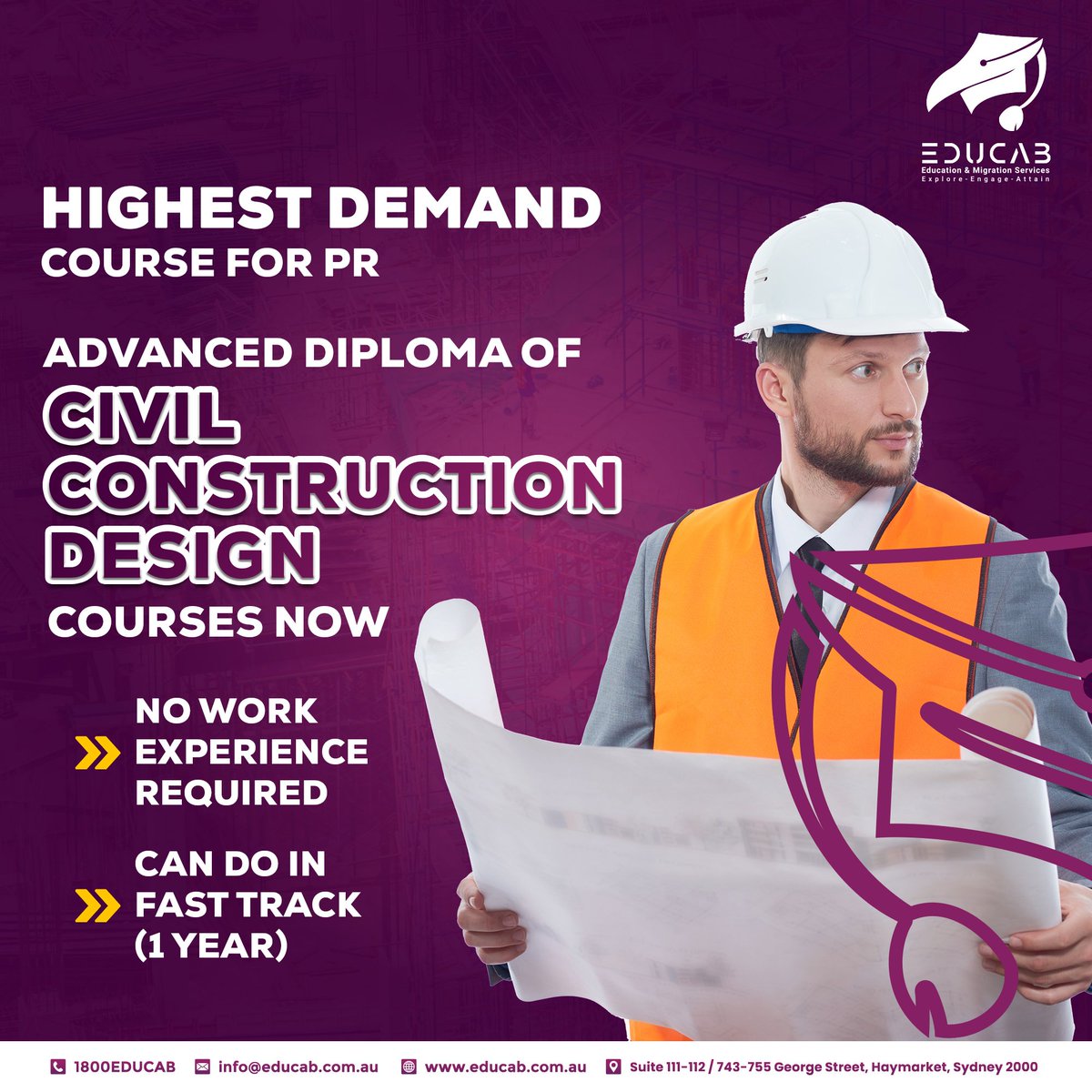 educabaustralia's tweet image. Discover the most demanding #PRCourse in Town.
#study  #AdvancedDiplomaofCivilConstructionDesign.

👉🏿𝐍𝐨 𝐰𝐨𝐫𝐤 𝐞𝐱𝐩𝐞𝐫𝐢𝐞𝐧𝐜𝐞 𝐢𝐬 𝐧𝐞𝐞𝐝𝐞𝐝.
👉🏿𝐅𝐚𝐬𝐭 𝐓𝐫𝐚𝐜𝐤 𝐲𝐨𝐮𝐫 𝐜𝐚𝐫𝐞𝐞𝐫 𝐢𝐧 𝐣𝐮𝐬𝐭 𝟏 𝐲𝐞𝐚𝐫.

 contact @educabaustralia 
📲+61424205426