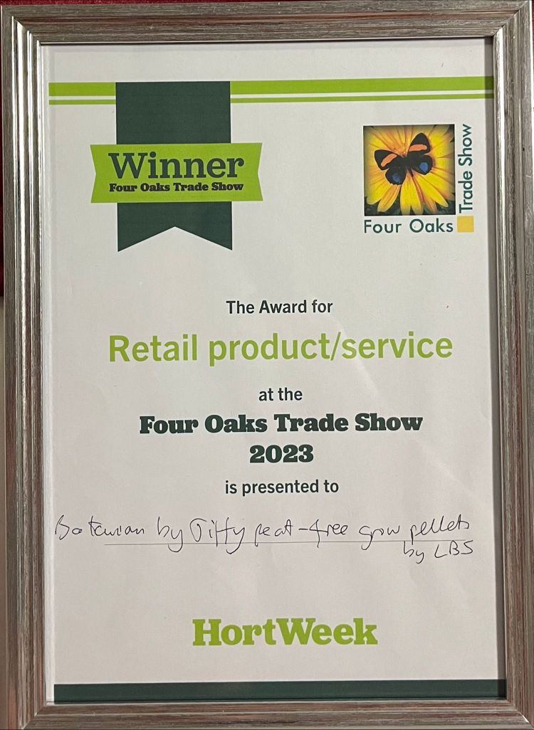 lbshorticulture's tweet photo. We are very proud to announce that Botanian by jiffys’ peat free grow pellets, officially distributed by LBS has been awarded ‘Retail product/service’ 2023 at Four Oaks Trade Show.@FOTS2023

#winners #awardwinners #FOTS2023 https://t.co/1Vig9UqkgH