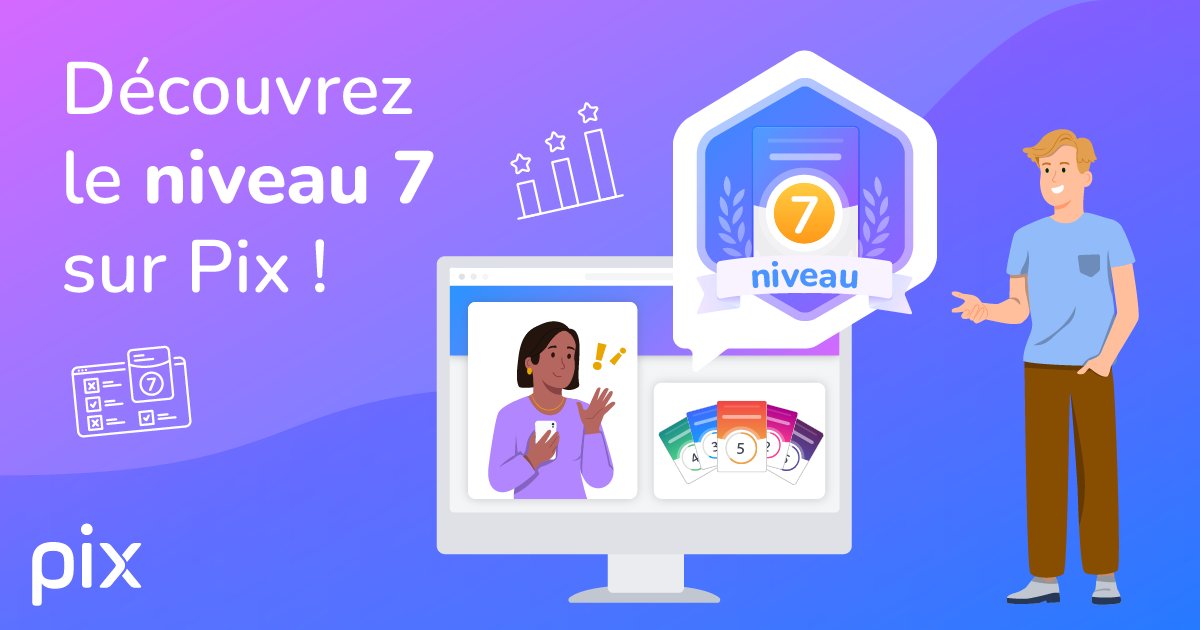 📢 Le niveau 7 est maintenant disponible sur Pix ! Vous avez déjà validé le niveau 6 ? 
Passez à la vitesse supérieure  🚀 
Testez vos compétences numériques sur le premier niveau “Expert” de notre référentiel ! 
👉 bit.ly/45EmxIp