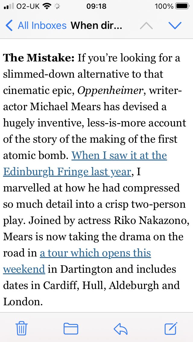 MaggyPigott's tweet image. Thrilled the short #play The Mistake has raised the necessary funding for its tour
Congratulations - and on the great write up from @CliveDavis @thetimes 
It was our best show of #EdFringe2022

#Hiroshima #theatre