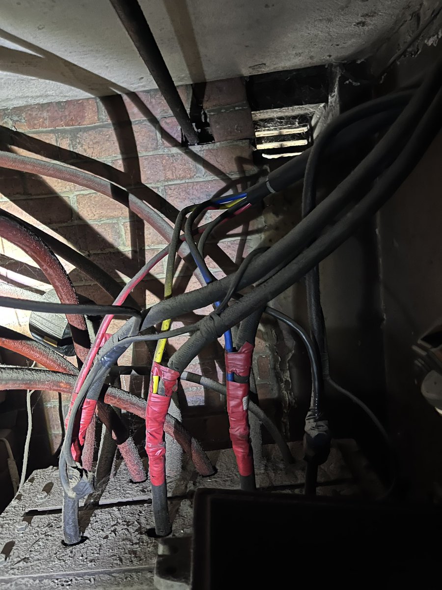 EICR today on old cotton mill. Here is the main switch straight off the tranni. Now that’s one hell of a tap off.