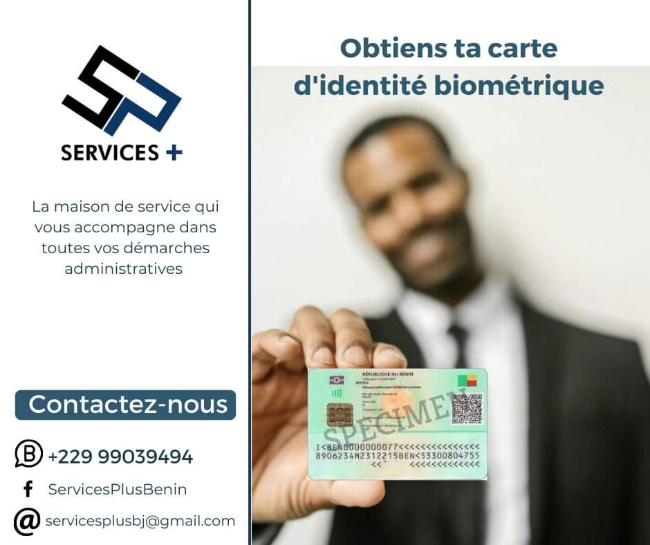 Vous n'avez toujours pas votre carte d'identité biométrique 🇧🇯? 
Contactez-nous depuis le confort de votre domicile et nous nous chargerons de vous l'obtenir dans les meilleurs délais sans que vous n'ayez besoin de vous déplacer. 

☎️ +229 99039494