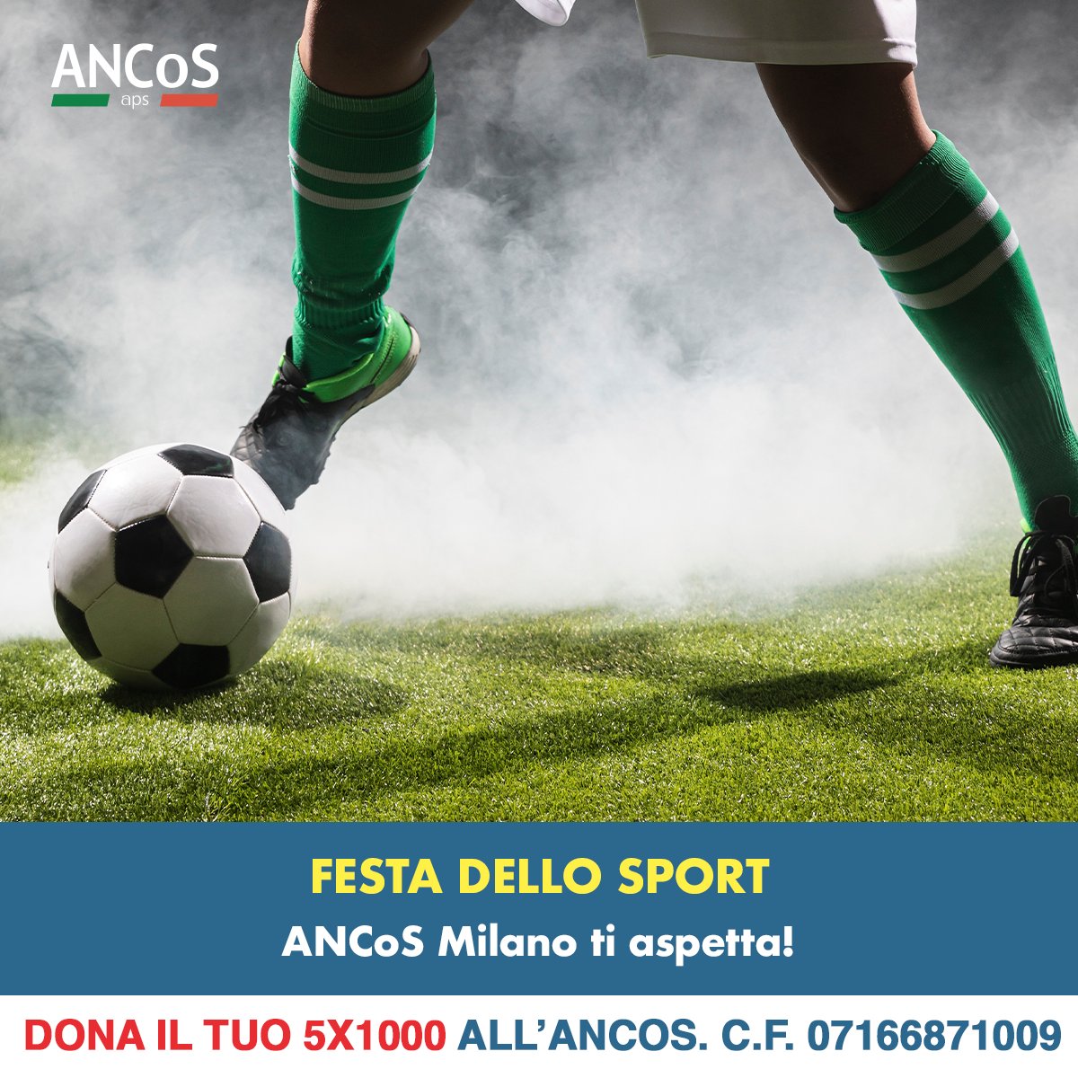⚽ L’Associazione ANCoS Aps Milano, ti invita a partecipare alla Festa dello Sport che si terrà domenica 10 settembre!
L’evento si svolgerà presso il suggestivo Parco Falcone e Borsellino a Legnano e inizierà alle ore 10.00.

Per maggiori informazioni ➡️ ancos.it/festa-dello-sp…