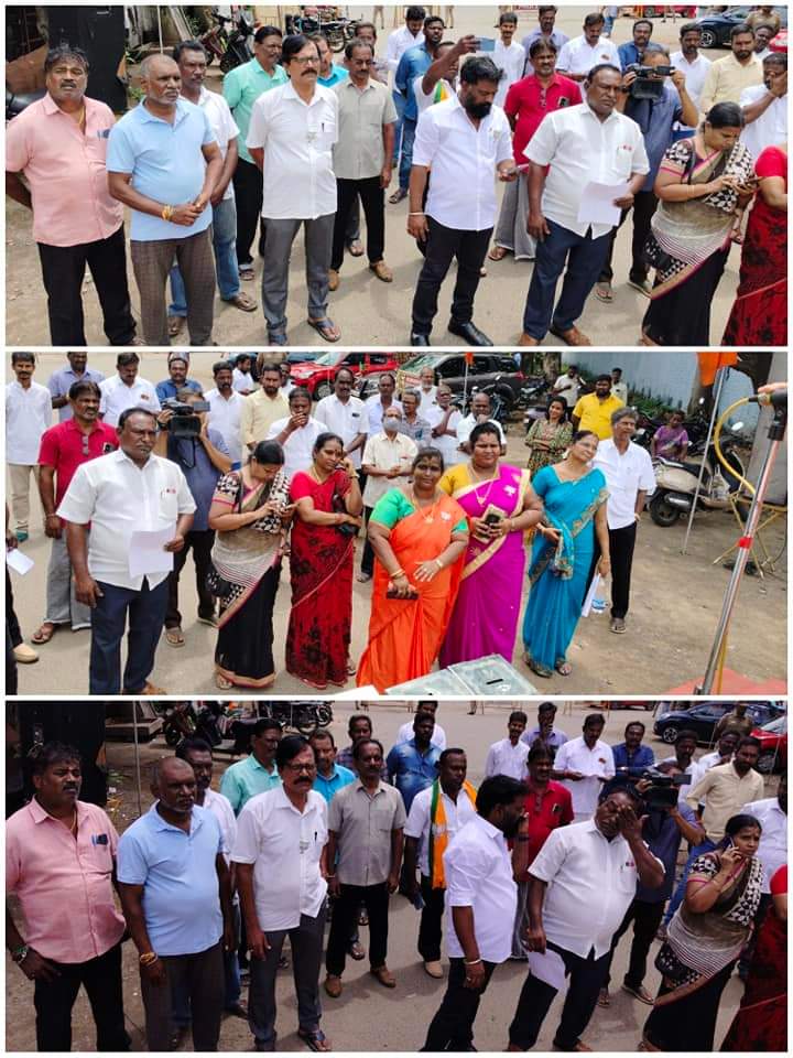 MMNITSM2023's tweet photo. செங்கல்பட்டு வடக்கு மாவட்டம் பாஜக  பட்டியல்அணி சார்பாக பட்டியல் சமுதாய மக்களுக்கு திமுக அரசு அளிக்கும் அநீதியை கண்டித்து,செங்கல்பட்டு பேருந்து நிலையம் அருகில் நடைபெற்ற பிச்சை அளிக்கும் ஆர்ப்பாட்டத்தில்,பல்லாவரம் வடக்கு மண்டல் சார்பாக கலந்து கொண்ட நிர்வாகிகள் அனைவருக்கும் நன்றி https://t.co/R3T7cHAx1U