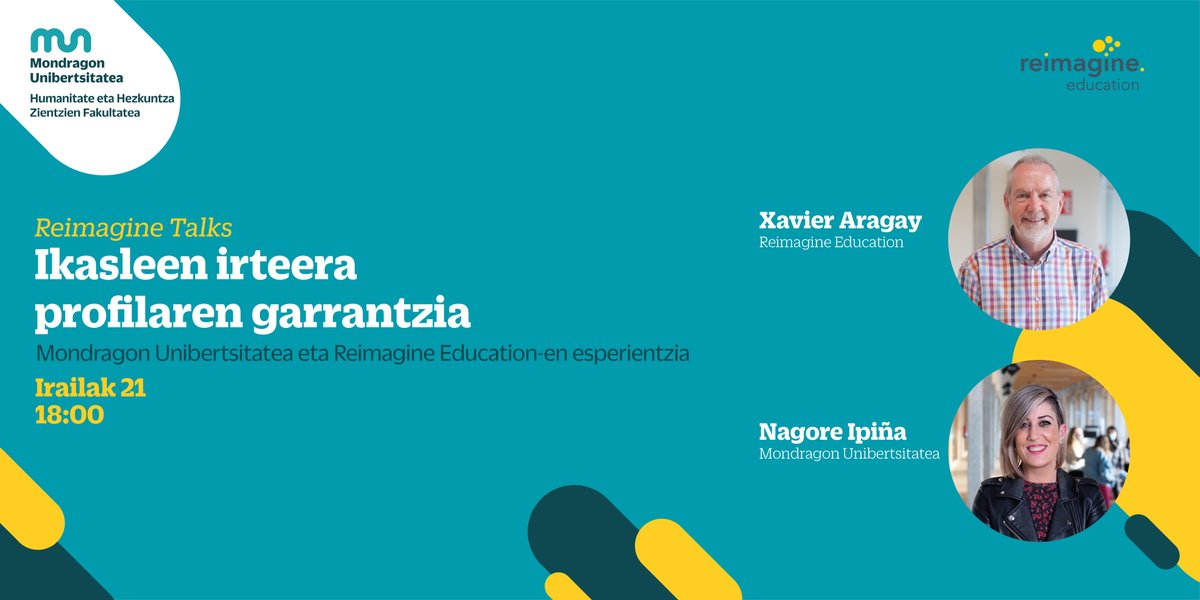 🆕 Hezkuntzaren eraldaketan, ikasleen irteera profilek duten garrantziaz hausnartzeko webinarra antolatu du <a href="/Huhezi/">Huhezi (MU)</a>|k. 

📆 Irailak 21
⏰ 18:00
🗣 <a href="/xaragay/">Xavier Aragay</a> eta <a href="/nagoreipina/">nagore ipina</a>  
ℹ️ ow.ly/OL3r50PHFPc

#HezkuntzaEraldatzen
