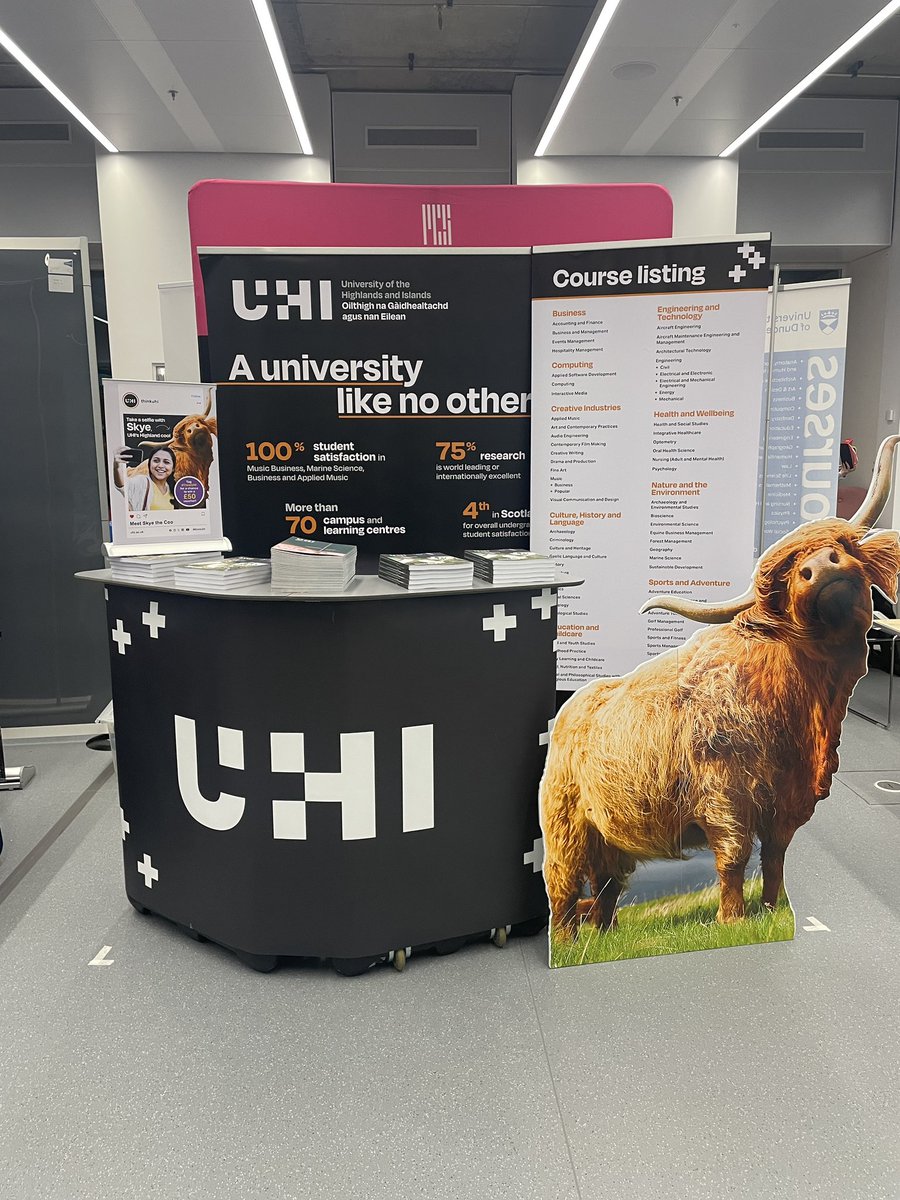 The coo 🐮 and I have arrived safe and sound in Aberdeen!! If your a student attending the UCAS discovery exhibition 🥸 please stop by say hello and get a selfie with ‘Skye’