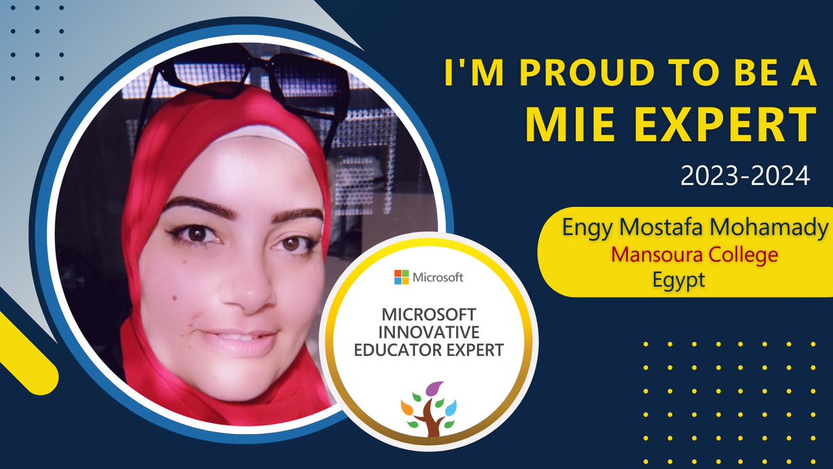 EnjyMostafa2's tweet photo. MIE Expert for 2023-2024 
#MicrosoftEdu #MIEExpert https://t.co/RJDbIXoNwe