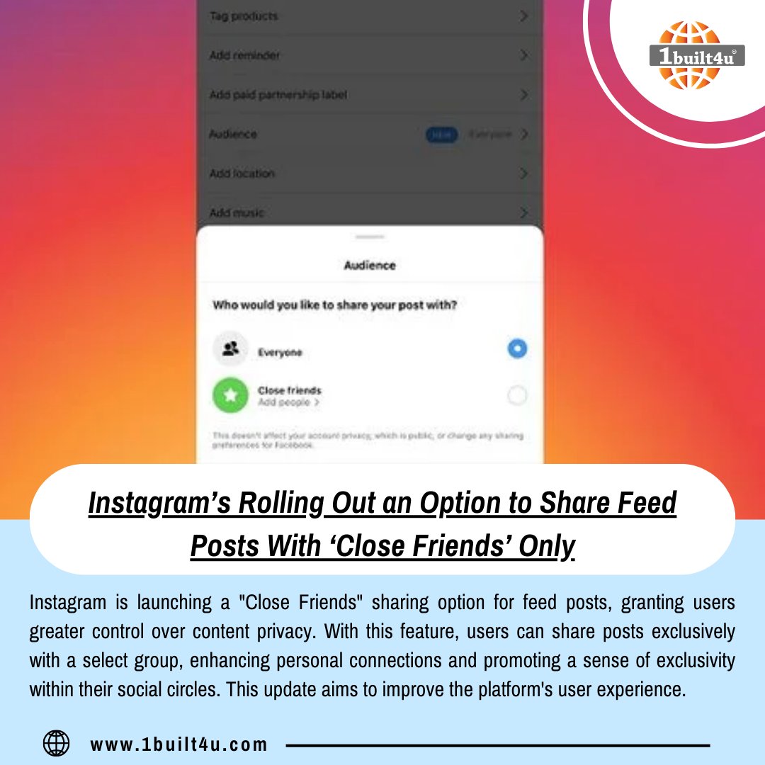 📰🔔 Breaking News! 📰🔔

#1built4udotcom
#1built4u
#InstagramNews
#CloseFriends
#SocialMediaUpdates
#PrivacyControl
#ExclusiveContent
#UserExperience
#EngagementBoost
#SelectiveSharing
#PersonalConnections
#SocialMediaPrivacy