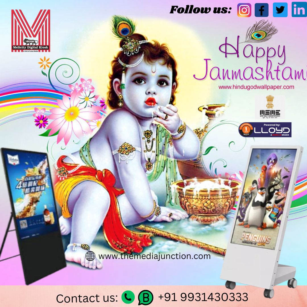 MelicityK's tweet photo. HAPPY JANMASHTAMI " DIGITAL KIOSK Introducing 1st Time in Bihar..... Contact us: ☎ +91 9931430333 #androidkiosk #interactivemedia #digitalkiosk #digitalkioskdisplay #selforderkiosk #interactivekiosks #digitalsignage #interactivedisplay #kiosdigital #patna #biha https://t.co/5WXQcMoEs4