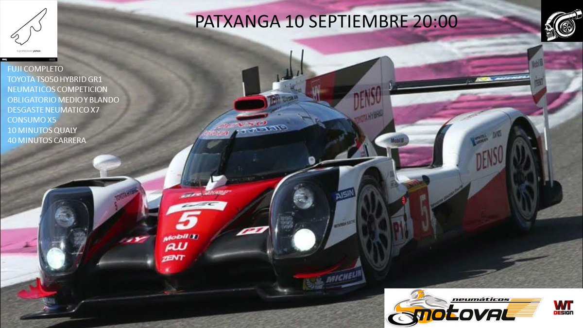 Buenos días guapo@s☺️ 
23/24🤟
-Jueves DASSeries 2.0  <a href="/MotorsportDas/">DAS Motorsport | #beDAS</a> 
-Viernes  Campeonato BMW  <a href="/ScuderiaORT/">ORT Championships</a> &amp; <a href="/zeroracingteam/">zeroracingteam ZRT</a> 
-Sabados MOTOVAL  Series <a href="/EquipoTERT/">Turbo Esports Racing Team</a> 
-Domigos Patxangas TERT  <a href="/EquipoTERT/">Turbo Esports Racing Team</a>
-Todo lo podréis ver ⬇️
Twitch.tv/Overtake68tv
Let's have fun guys 🤟