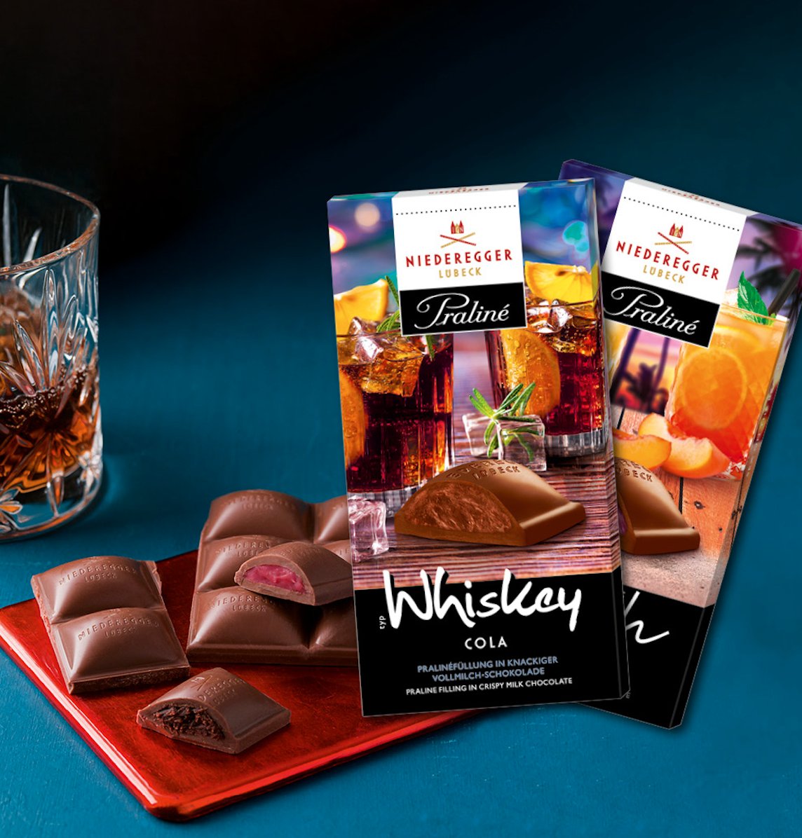 A little sneak peak of our Whiskey &amp; Cola praline bar which can be found in Germany! 🥃

Cheers, or should we say, Prost!

#Niederegger #Praline #Whiskey #Cola #Whiskeyandcoke #Chocolate #Foodie #Confectionery