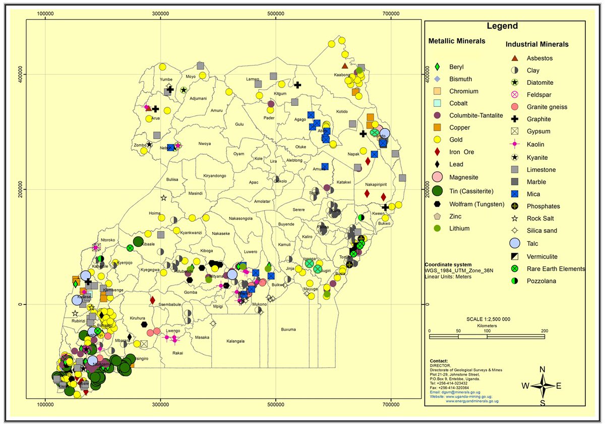 Bulliongroup_ug's tweet photo. Check-out the mineral occurrence map of Uganda https://t.co/UzCC2agsRo