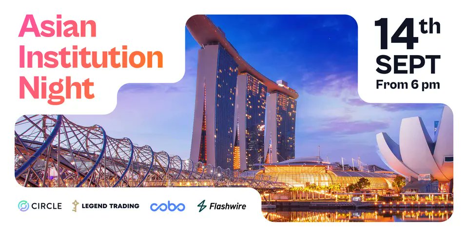 LegendTradingX's tweet photo. We're co-hosting an exclusive event “Asian Institution Night” during #Token2049 🥂Singapore with
@circle, @Cobo_Global , and @Flashwire_com
🥂 Hope to see you all there! for more 👉 https://t.co/SdRW4x3Mde https://t.co/o3xtl54Ksy