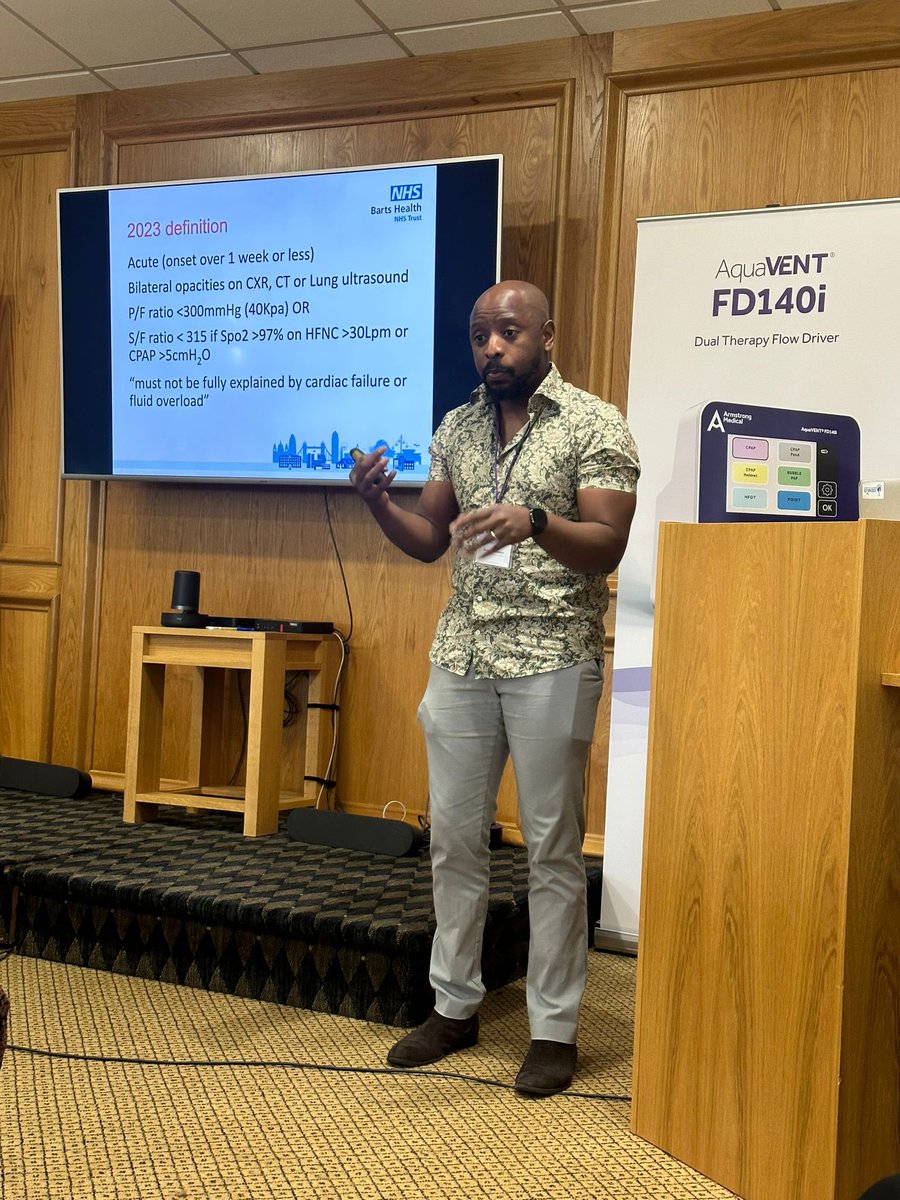 Eakin Respiratory (@eakinresp) on Twitter photo Intensive Care Consultant <a href="/iceman_ex/">Segun Olusanya (He/Him) iceman_ex@critcare.social</a> presents on the new 2023 definition of #ARDS and the importance of early diagnosis. #ArmstrongMedicalinspires Intensive Care Consultant <a href="/iceman_ex/">Segun Olusanya (He/Him) iceman_ex@critcare.social</a> presents on the new 2023 definition of #ARDS and the importance of early diagnosis. #ArmstrongMedicalinspires