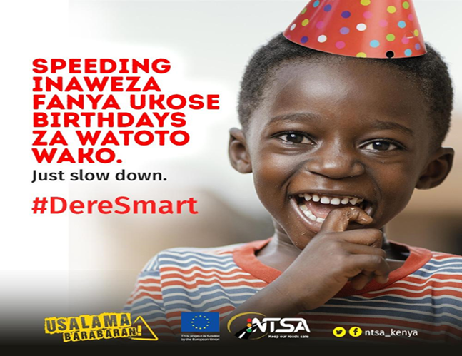 BSABKENYA's tweet photo. Dere! Kumbuka wewe ndio tegemeo la familia yako. 
Usi risk maisha yako kwa ku speed. 
#DereSmart 
#Usalamabarabarani https://t.co/Nak7nupNFC