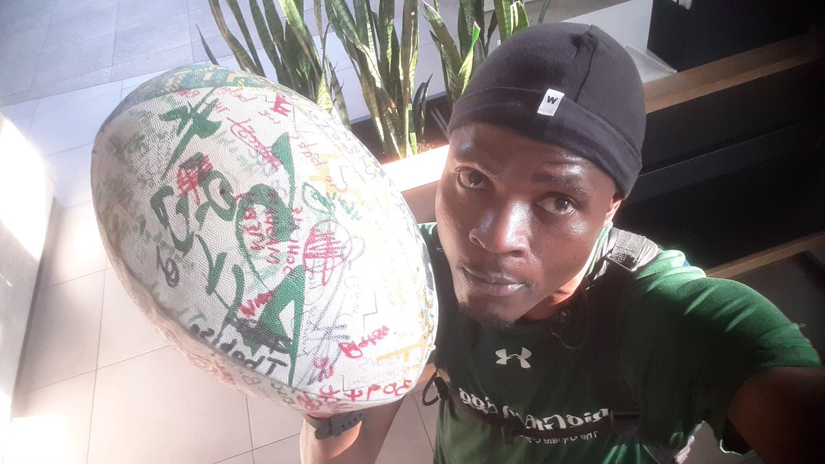 TheoBosoga's tweet photo. Sending Messages of Support to the Springboks. All Signatures and messages are collected while running.

Go Bokke! 💚💛 https://t.co/bRBFG4Xl36