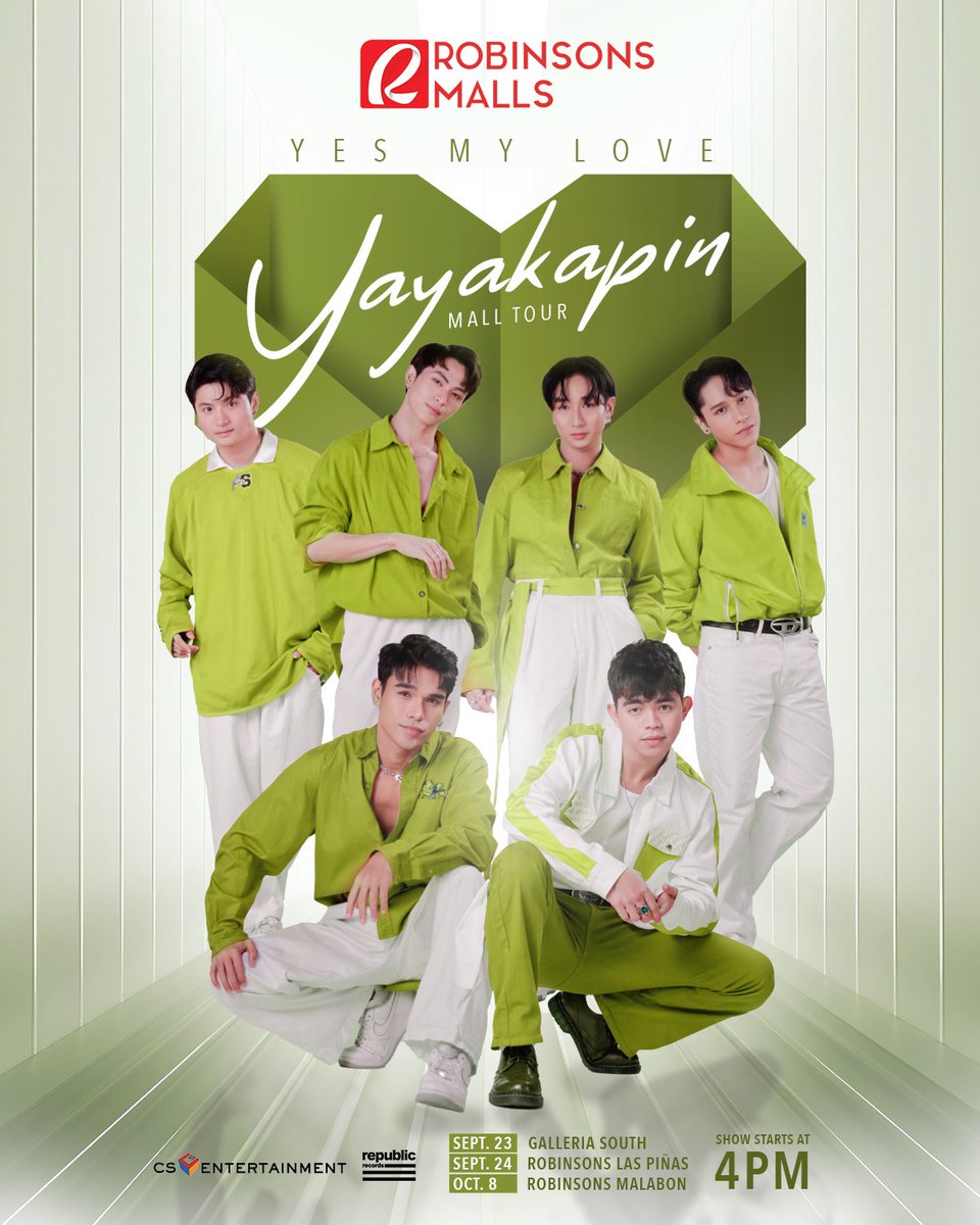 1-4-3, see you there? ❤️‍🔥

<YAYAKAPIN MALL TOUR SCHEDULE>
📅Sept. 23 &amp; 24 | Oct. 8
📍<a href="/RobinsonsMalls/">Robinsons Malls</a>

#143YesMyLove #YayakapinMallTour