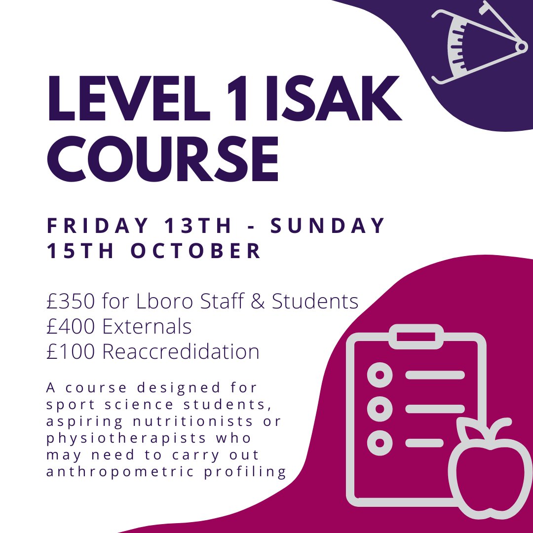 Next month the CVA are hosting it's first ISAK Course of the year. Book your space via the Loughborough Online Store ow.ly/nw1b50PIbEG