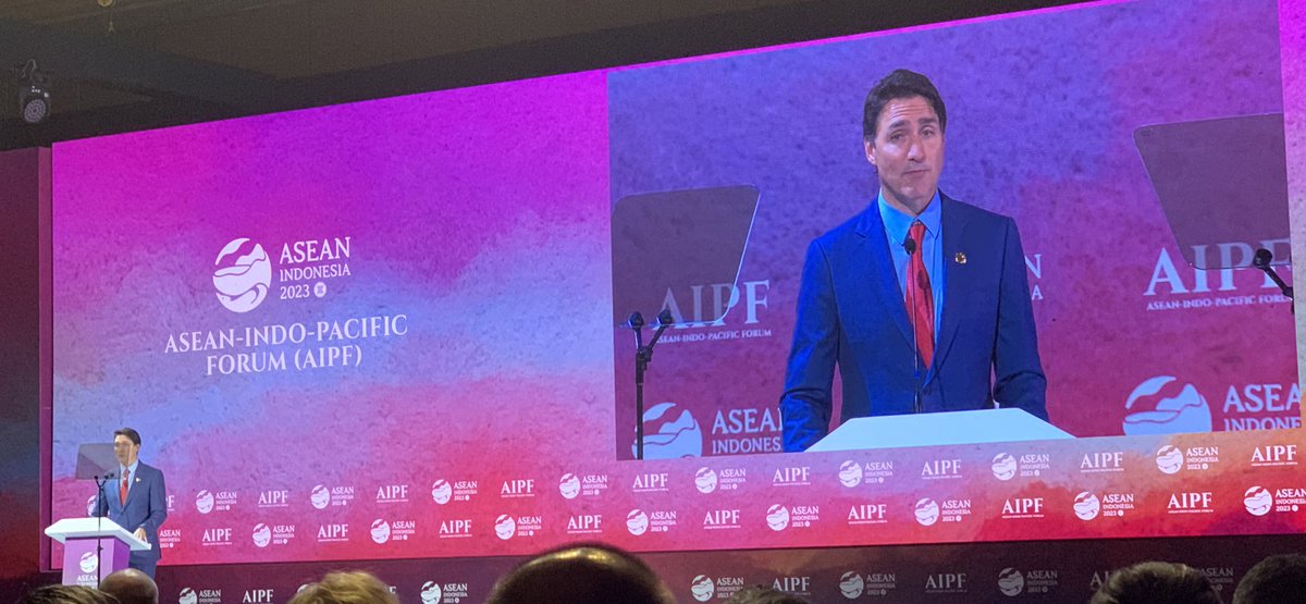 Great Leaders Speech from Prime Minister of Canada @JustinTrudeau to the ASEAN Indo Pacific Forum in Jakarta reiterating the reliability and stability of #Canada as a partner for #ASEAN and the imperative to link global economic and climate policies, not choose between them!