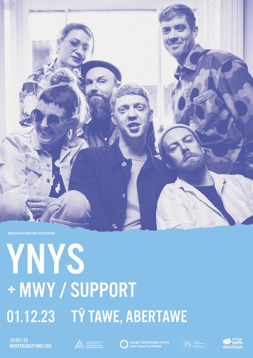 CYHOEDDIAD 📢

Yn dilyn setiau yn y Bunkhouse ac fel rhan o #GŵylCroeso, mae <a href="/YnysMusic/">Ynys</a> yn dychwelyd i Abertawe ym mis Rhagfyr ar gyfer set band llawn!

📌 @tytawe
📅 Gwe | Fri, 1.12

🎟 £5 ADV ➡ buff.ly/3Pp3Fav

<a href="/Celf_Cymru/">Cyngor Celfyddydau Cymru</a> | <a href="/SwanseaMusicHub/">Swansea Music Hub</a> | @LearnCymraegABA

#yagym