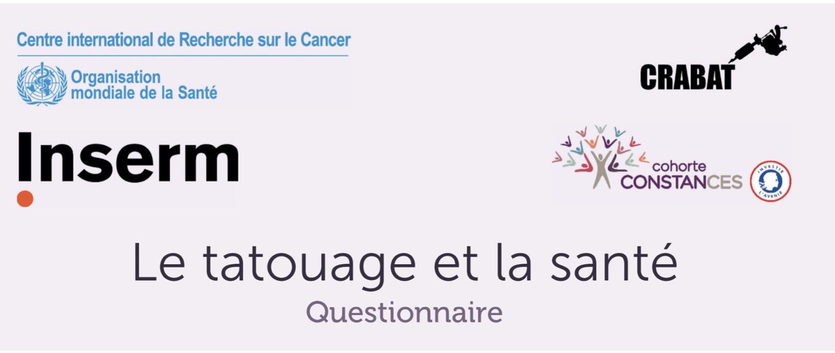 constances_coho's tweet photo. Cet été, les volontaires de #Constances porteurs d'un #tatouage ont reçu un questionnaire spécifique, celui du projet #Crabat. Objectif : évaluer les effets à long terme des tatouages sur les #cancers, affections de la #peau, maladies immunitaires...
👉https://t.co/JEQxWeG0M9 https://t.co/bAMuBunify