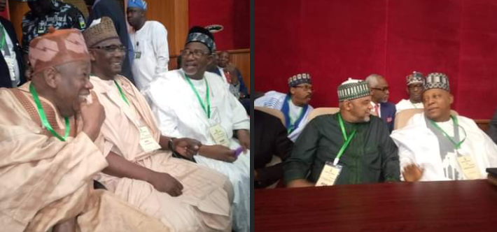 DailyObserverNG's tweet photo. Vice President, Kashim Shettima, APC governors at the Presidential Election Petition Tribunal
#PEPTJudgement
#Election2
#OccupyNigeria
#occupyAbuja https://t.co/pzMCrLWfJe